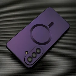 Luxury Matte TPU Protective Phone Case - Elegant Finish Cover for Galaxy S23+ (Dark Purple)