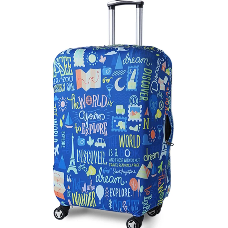TRIPNUO Thicker Blue City Luggage Cover Suitcase Protective Cover for Trunk Case Apply to 19''-32'' Suitcase Travel Accessories