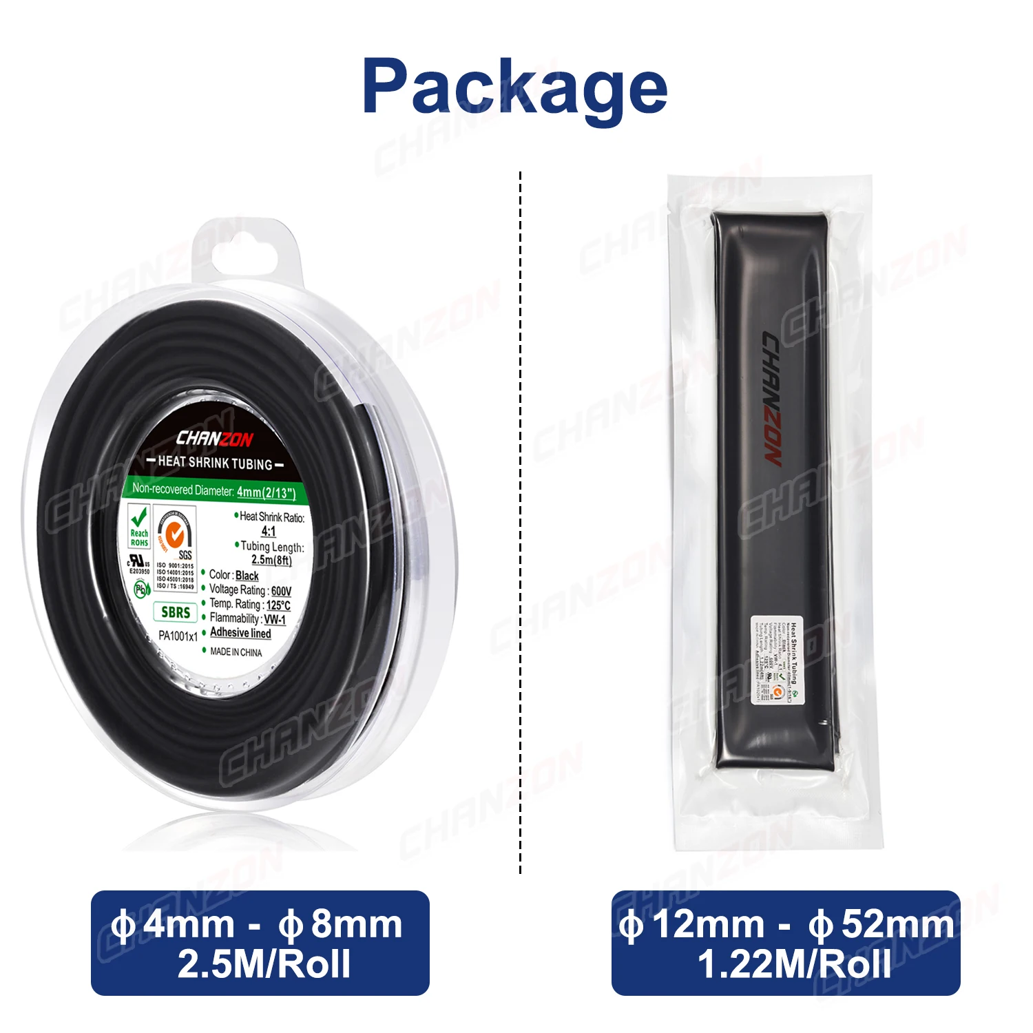 1.22M 2.5M Heat Shrink Tube With Glue