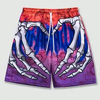AmericanClassic Skull Beach Short Pants New Fashion Skeleton Hand Print Men Women Gym Shorts Quick Drying Trunks mens Shorts 2
