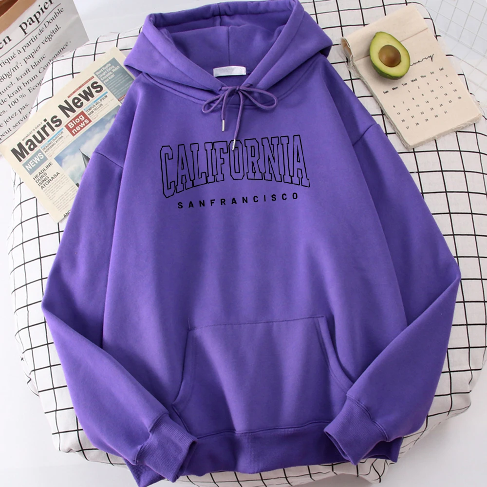 

California San Francisco Printing Hoodies Men'S Funny Spiritual Sweatshirt Novelty Loose Clothing Harajuku O-Neck Hoodie Mens