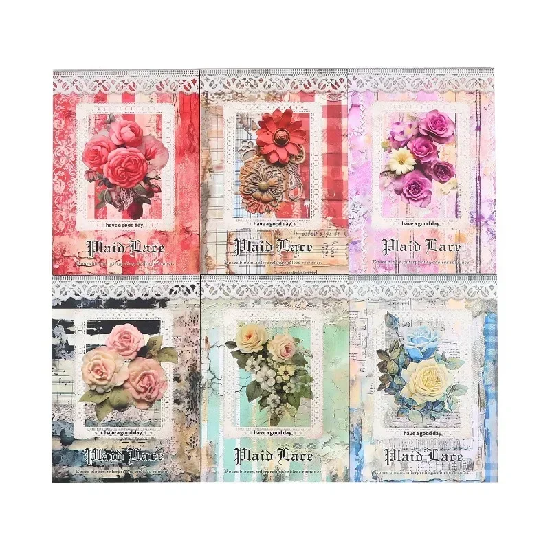 30Pieces lace Decorative lace Notebooks handbook materials Scrapbooking Cut Writing 180*115mm Material book Checkered 4