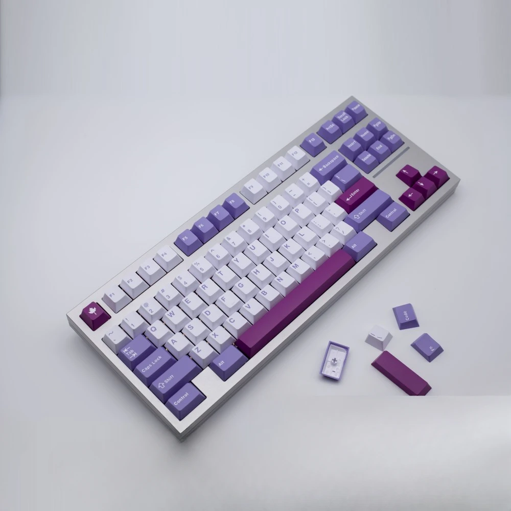 Tema Coelho Conjunto Completo Pbt Custom Retro Roxo Teclado Cap Cereja Perfil Key Cap Acessórios Teclado Mecânico Gmk - Imagem 2
