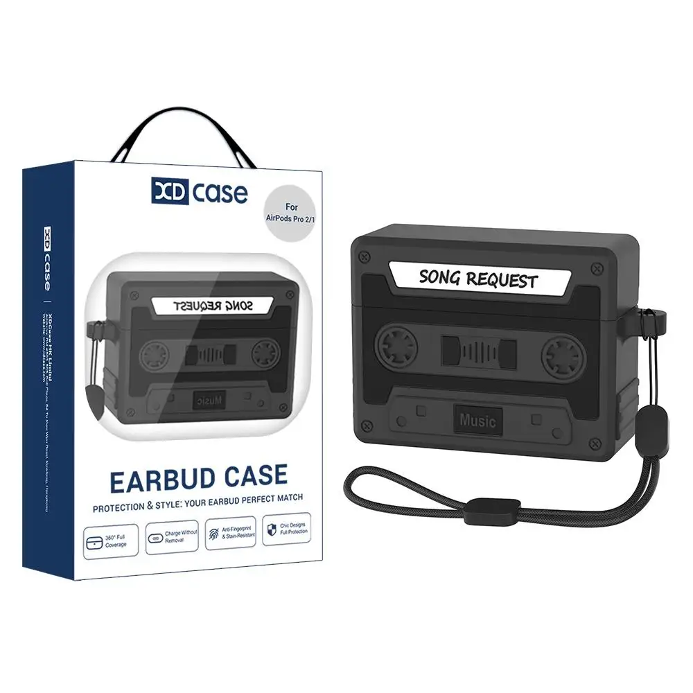 Retro Cassette Style Silicone Earbuds Case - Enhanced Protection with Vintage Flair