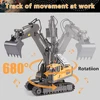 11 Channel Large 2.4G Grams Alloy Remote Control Excavator to Dumping Soil Flip Engineering Car Toys 4