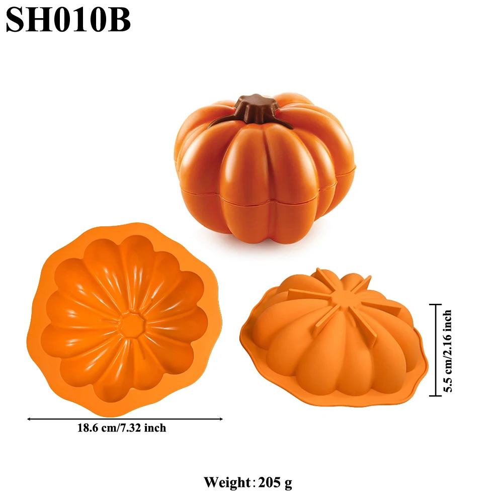 Halloween Silicone Cake Mold, Pumpkin Skull Bat Tombstone Ghost Spider Witch Shape Choc... - SKU HSCM1908 - UGI Packaging