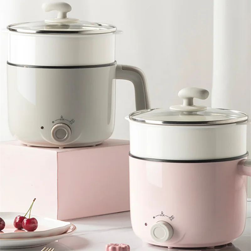 

220V Mini Frying Pot Non-stick Rice Cooker Electric Food Cooking Pot Machine 1200ML Hot Pot Home Appliance