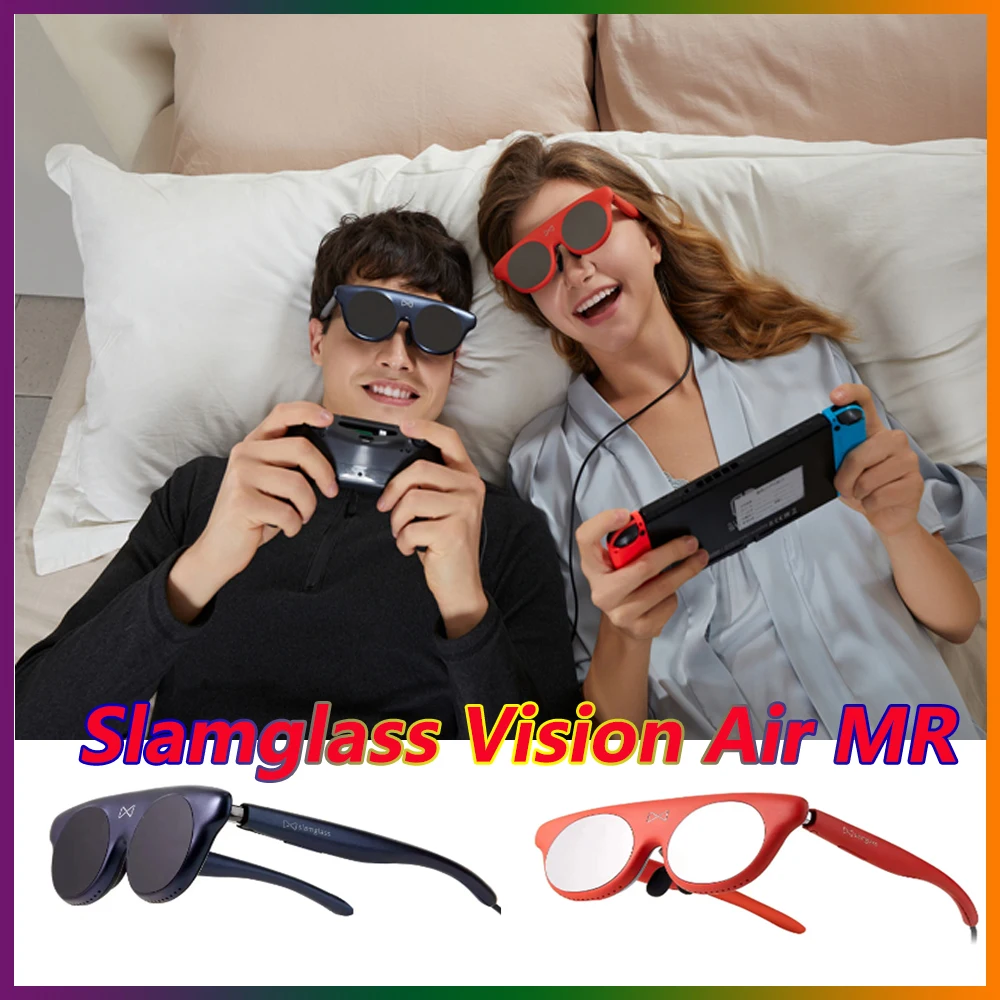 Slamglass Vision Air MR Glasses Portable Fov 50&deg; Large Screen 1920X1080 Full Color RGB for Home Theater Viewing Glasses