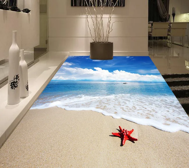 Beibehang-papel de parede personalizado piso 3d, antiderrapante,