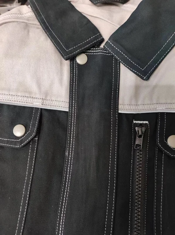 100%cotton Work Clothing Anti Sparking Durable Uniform Contrast Color Anti-static Welding Suit Electric Repairmen Coveralls 5xl