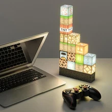 

NIght Lights Custom Stitching Lamp USB Power Decoration Building Blocks DIY Stacking Pixel Patterns For Festival Gift Decor