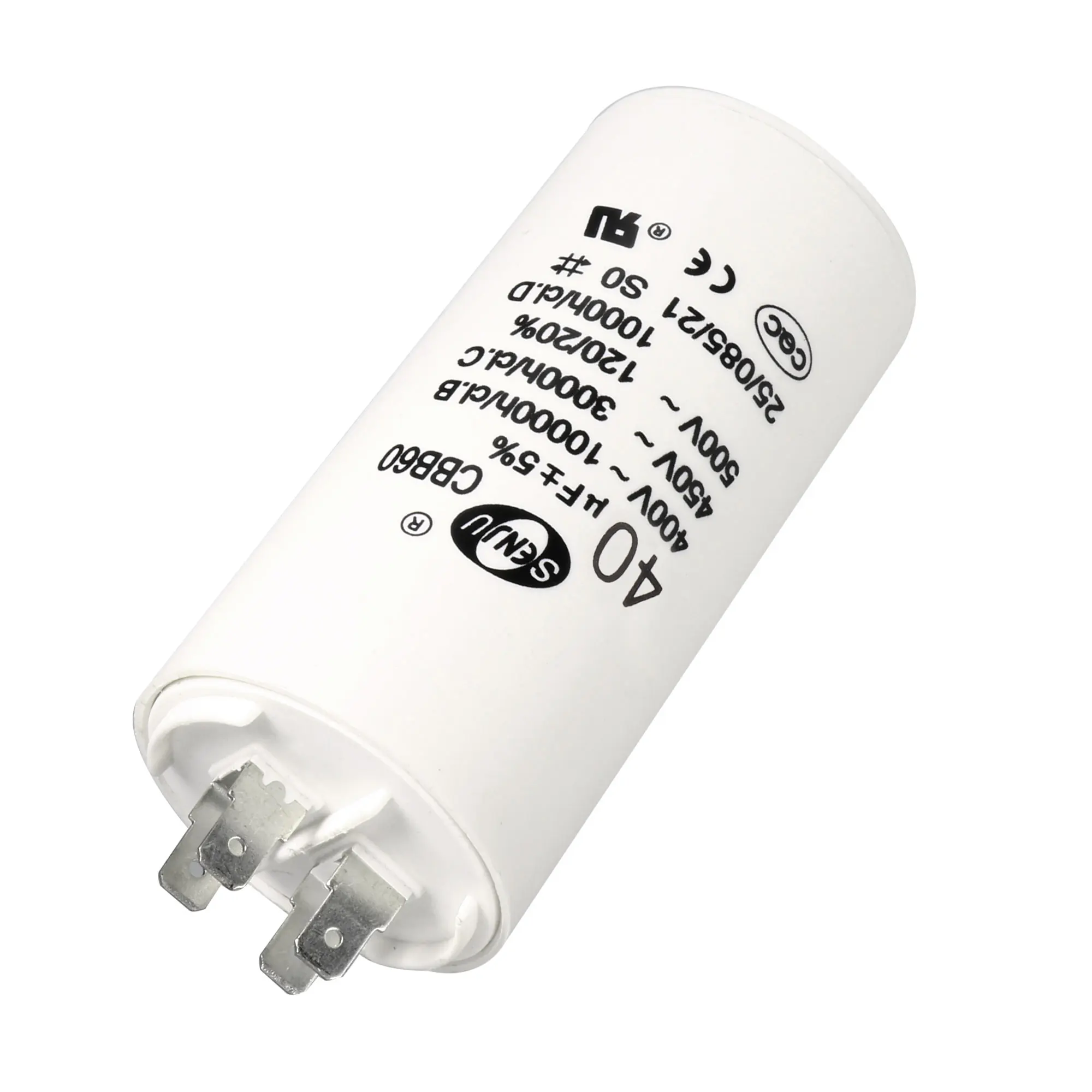 CBB60 Run 캐패시터 AC450V 12, 14, 16, 25, 30, 35, 40, 60, 80uF 더블 인서트, 50Hz, 60Hz 실린더, 공기 압축기 워터 펌프 모터용 화이트