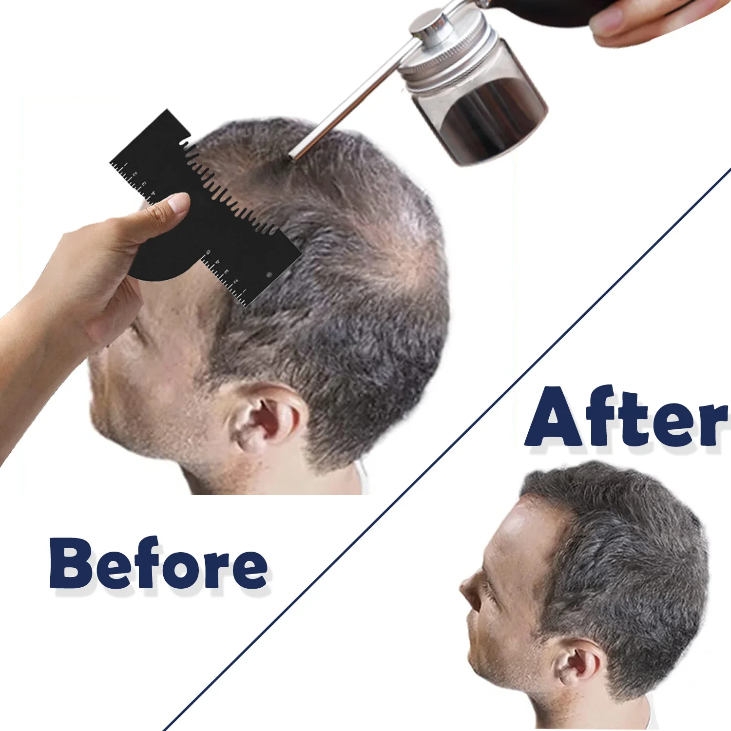 Carta per il potenziamento dell'attaccatura dei capelli di colore da barbiere nero Guida per l'attaccatura dei capelli da uomo Barba Modello per modellare il bordo dell'accuramento dei capelli del viso - immagine 2