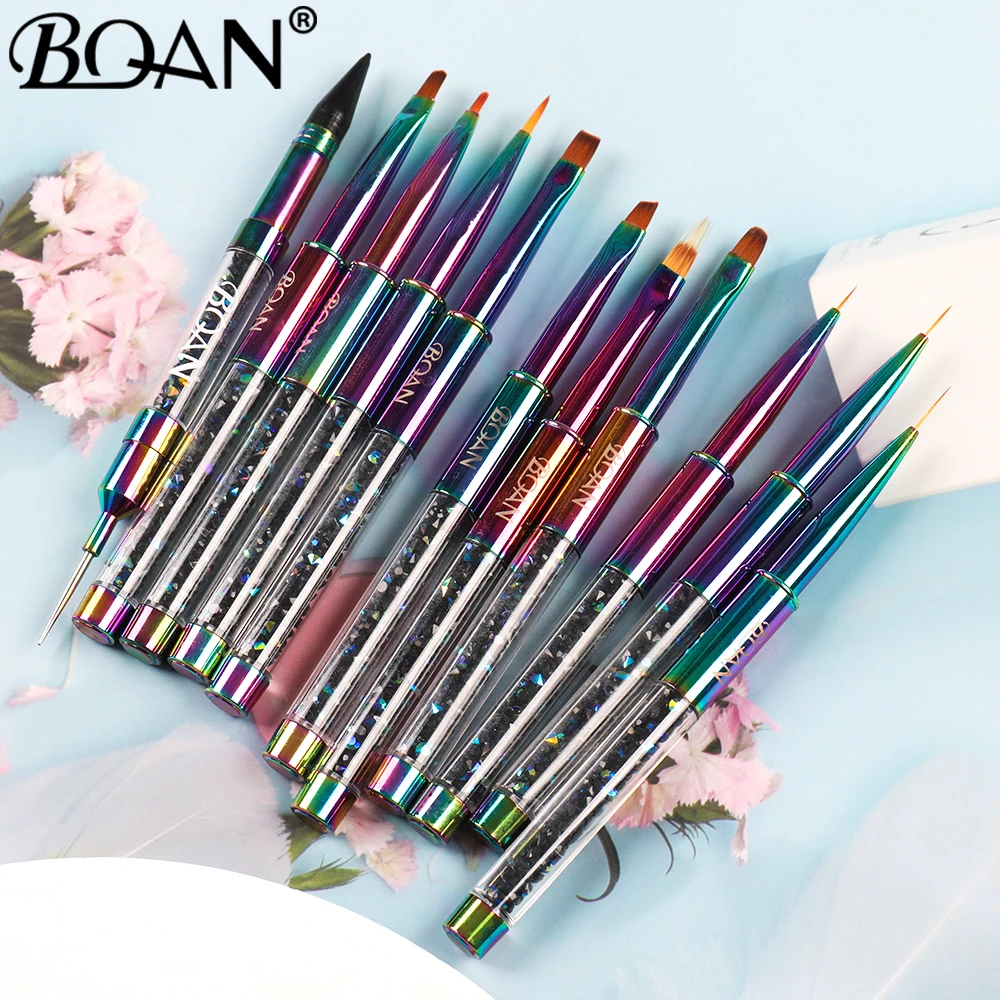 BQAN Rainbow Nail Brush Gel Brush For Manicure Acrylic UV Gel Extension Pen For Nail Polish Painting Drawing Brush Paint Tools 5