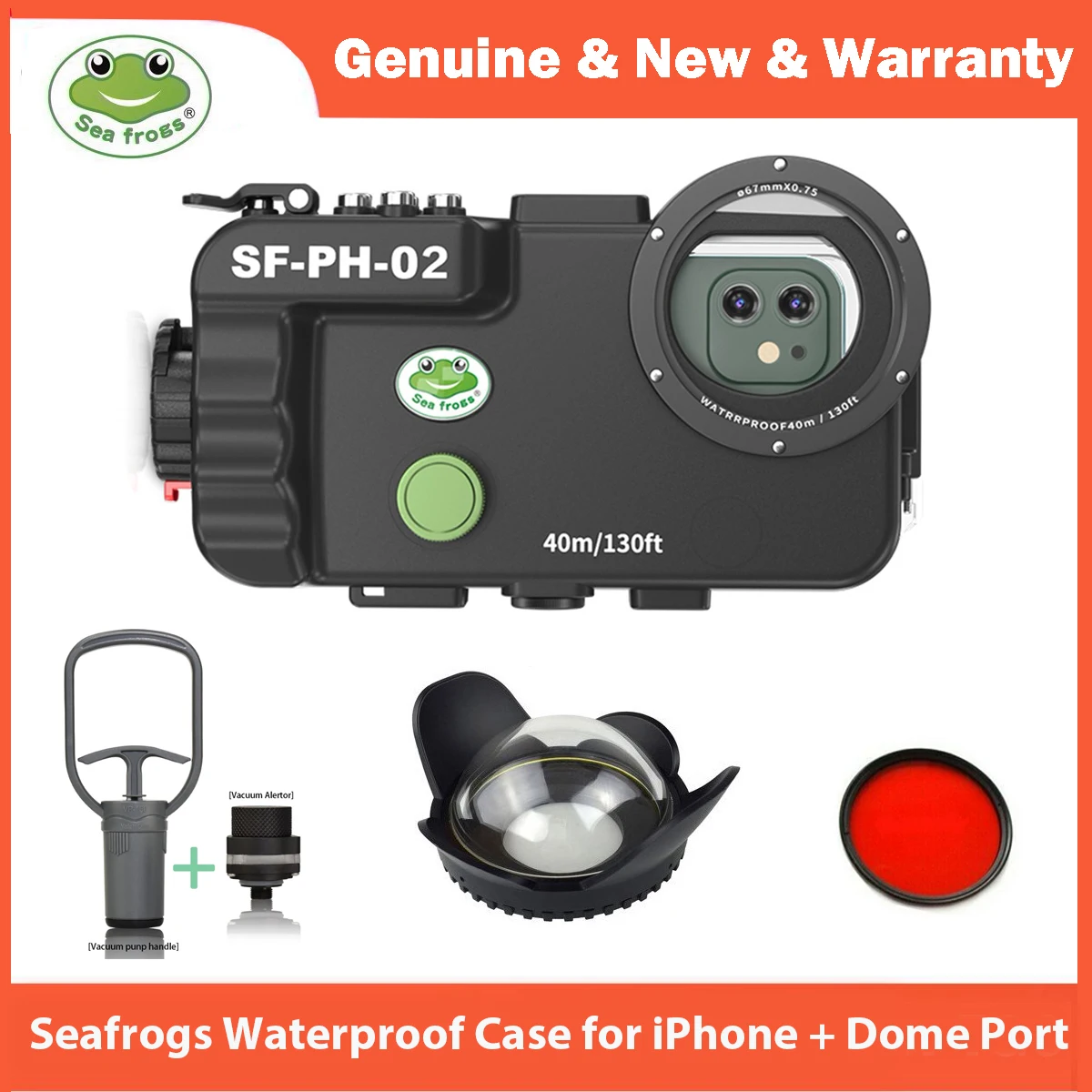 

Seafrogs SF-PH-02 40M/130FT Underwater Mobile Housing Waterproof iPhone Case For iphone 15 Pro 15 Plus 14/11/12/13