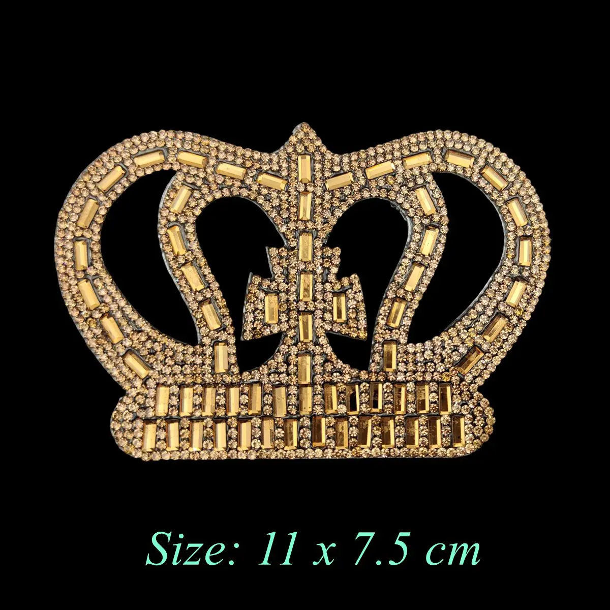 Description Picture 6 of itemCrown Rhinestones Patches Iron On Hotfix Motif Applique Women Crystal Glass Hot fix Bride Wedding Dress Clothes
