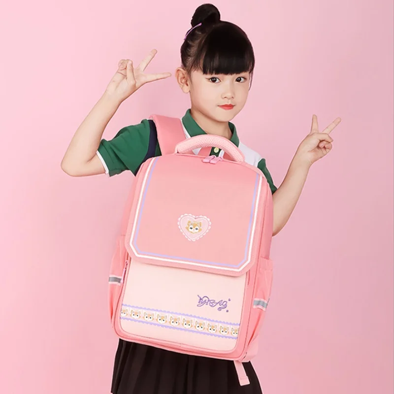 Grade 1-6 Children Students British Style Cute Backpacks New Girls Boys Cartoon Fashion Reflective Schoolbags High-capacity Hot