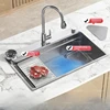 Silver kitchen sink 304 stainless steel Embossed Large Single Slot Multifunctional Undermount Basin Dishwasing Sinks 1
