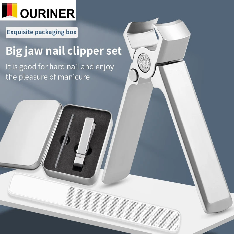 Wide Jaw Nail Clippers Stainless Steel Manicure Cutter Thick Hard Toenail Fingernail Scissors Trimmer Tools