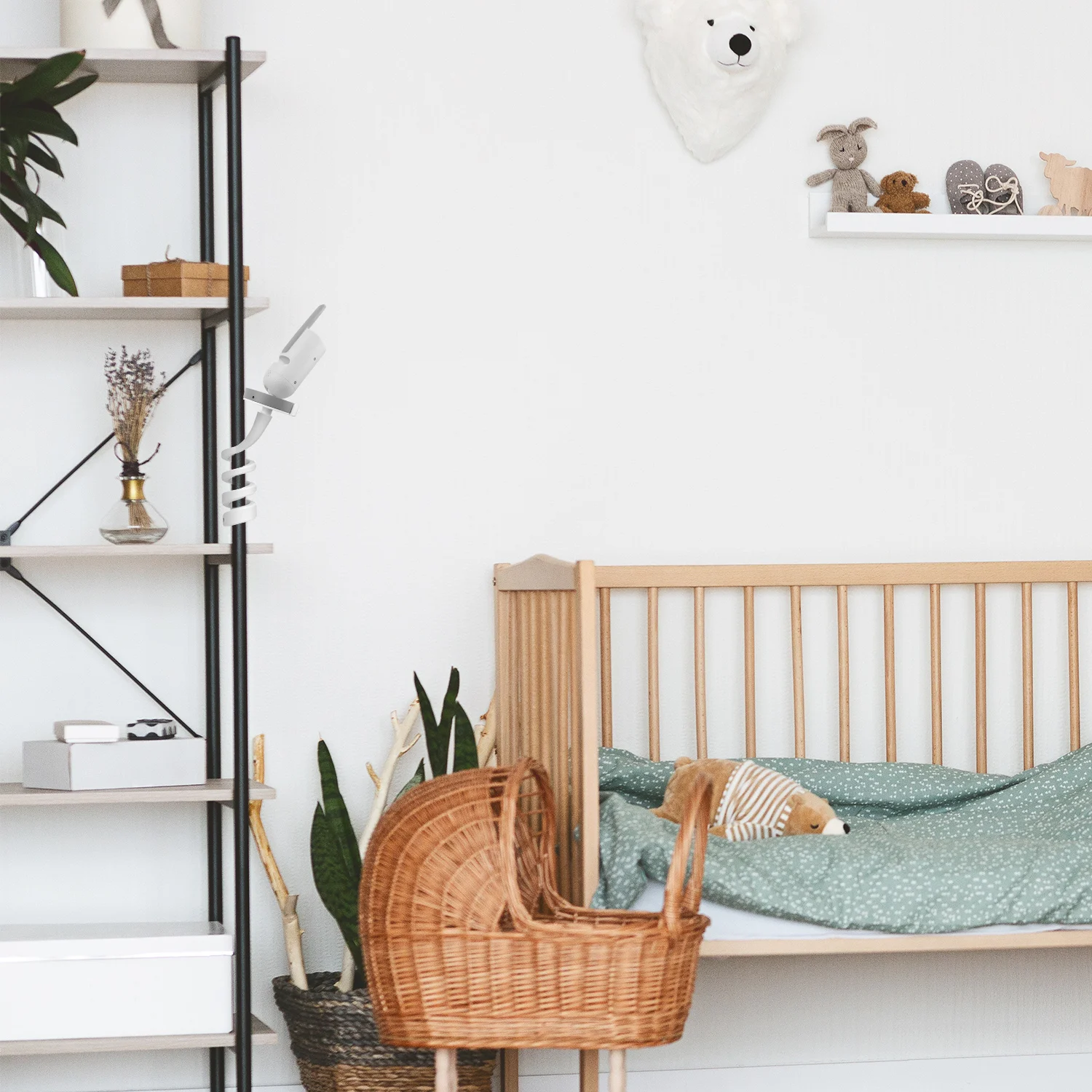 Baby Monitor Holder Flexible Twist Mount Bracket for Philips Avent Connected SCD923 Baby Monitor Attaches to Crib Cot Shelves or Furniture
