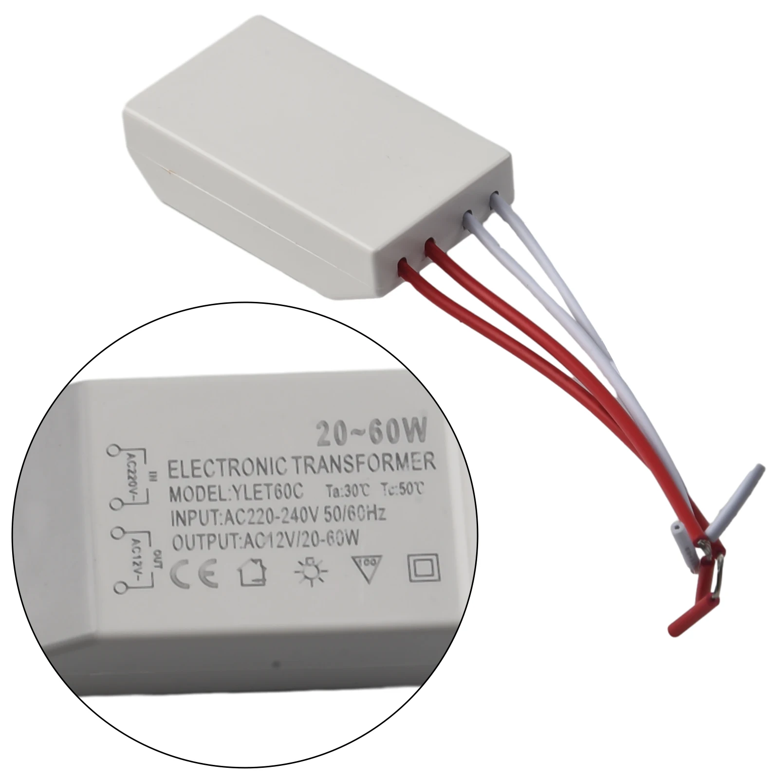 20-60W 220V To AC12V LED Lamp Light Electronic Transformer Adapter Quality Adapter Chandeliers Home Light Office LED Replacement