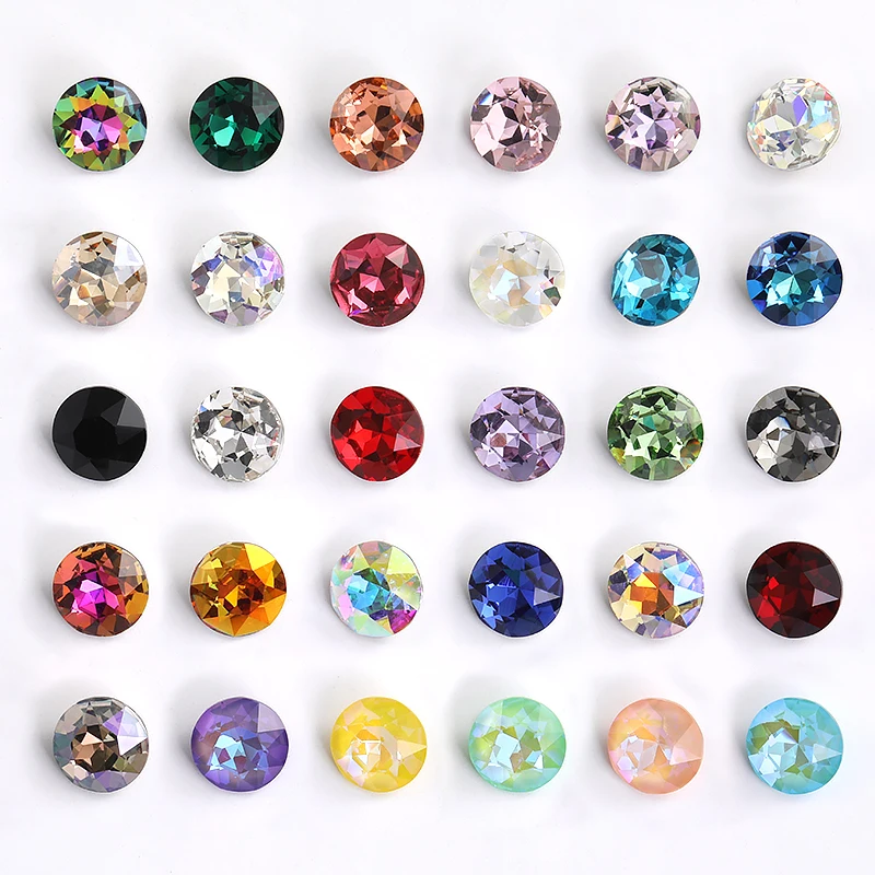 12mm Round Loose Glass Rhinestones Beeds for Jewelry Making Pointback  Crystal Stone Gemstones for Crafts Diamond DIY