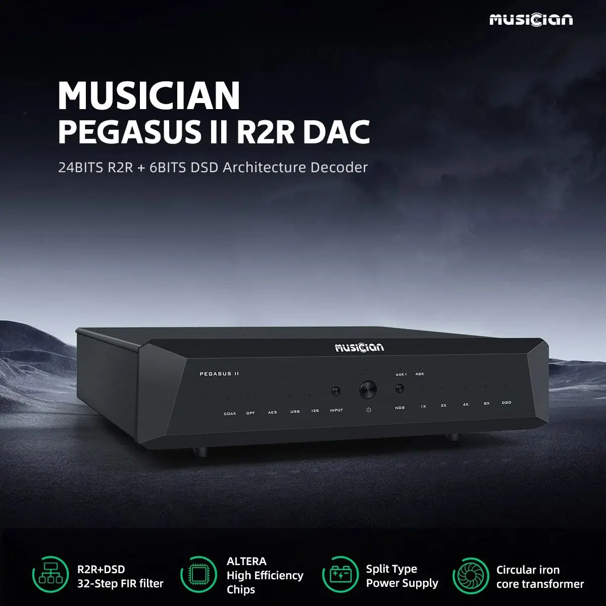 MUSICIAN PEGASUS II R2R DAC 24Bit True Balanced R2R 6BIT DSD