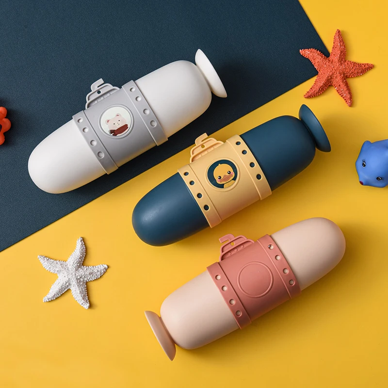 

Toothbrush Box Submarine Shape Storage Portable Travel Dustproof Wash Cup Cute Couple Set