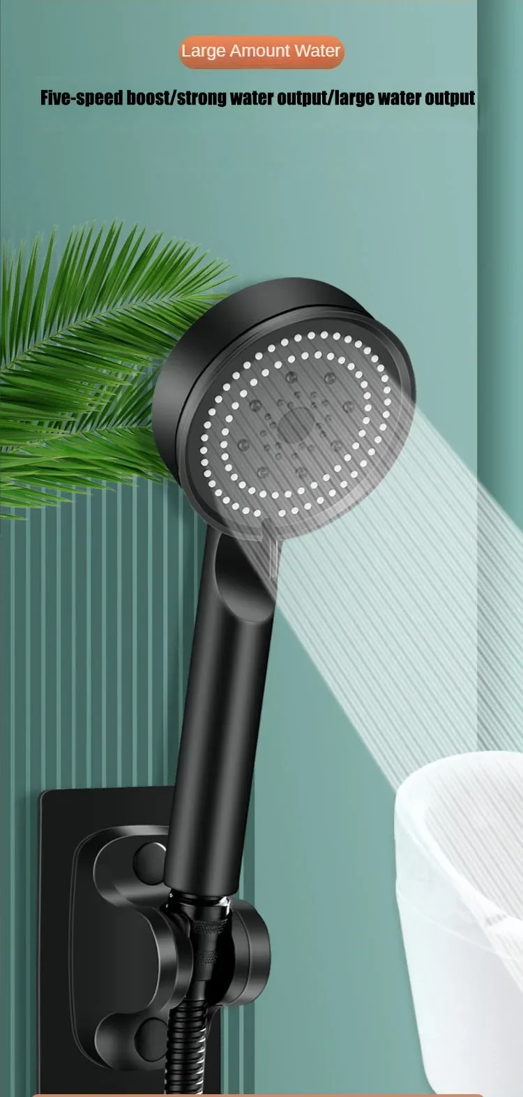 Description Picture 2 of item5 Mode Pressure Boost Shower Head Multifunction Adjustable Large Water Yield Shower Nozzle Massage Shower Bathroom Accessory