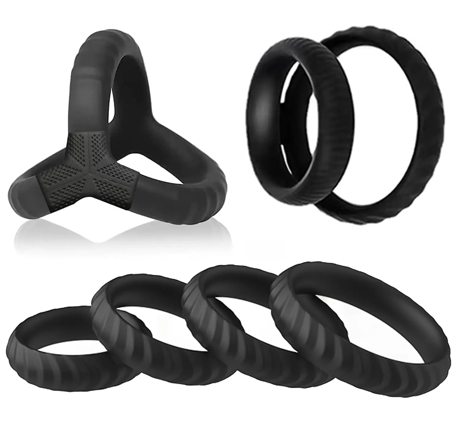 Penile delay Silicone Penis Ring Set, YGOJKE 6 Different Sizes Penis Rings for Male Erection Enhancement, Long Lasting Firmness,