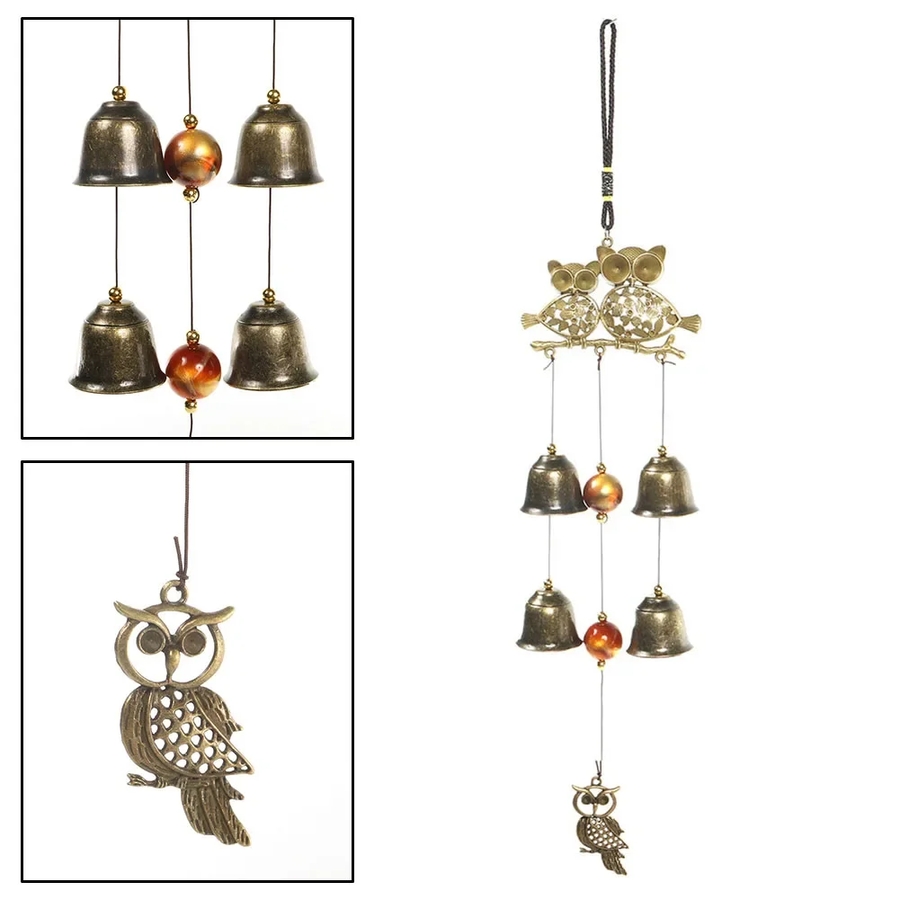 1pc Owl Wind Chime Metal for Porch Patio Garden Outdoor Garden Ornament Owl Wind Chime Crafts