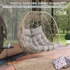 Outdoor Egg Swing Chair with Stand, 2 Person Patio Swing Chairs with Thick Cushions and Pillows,  for Indoor Bedroom 4