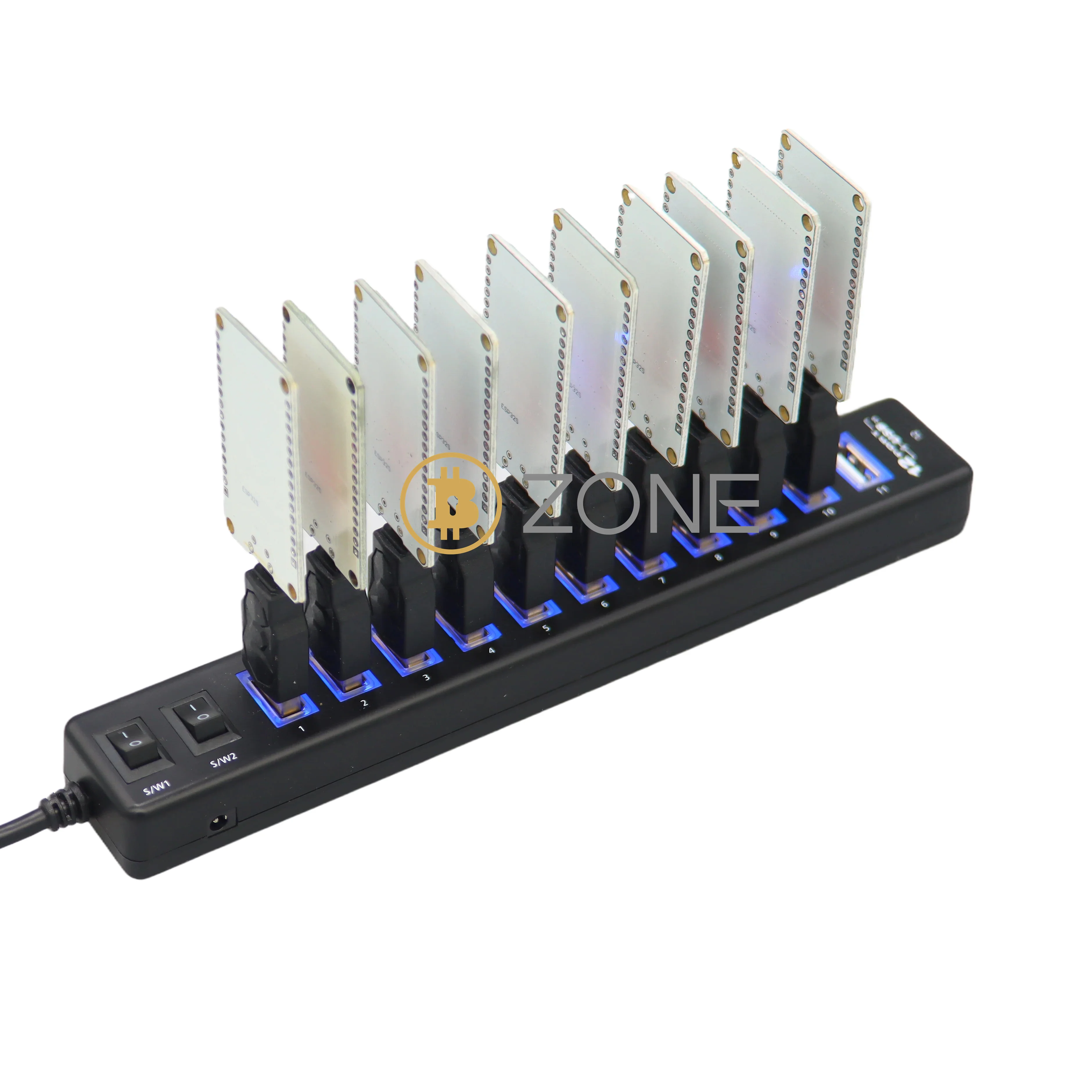 10PCS Bitcoin NerdMiner V2 55KH/S*10 Miner Hub BTC Lottery Miner Station With 20W 10 Port Solo Miner Charger Hub 550HK/S 3