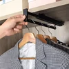 Telescopic Clothes Rod Closet Pants Rack Top Mounted Vertical Pull-Out Wardrobe Crossbar Hanger 5