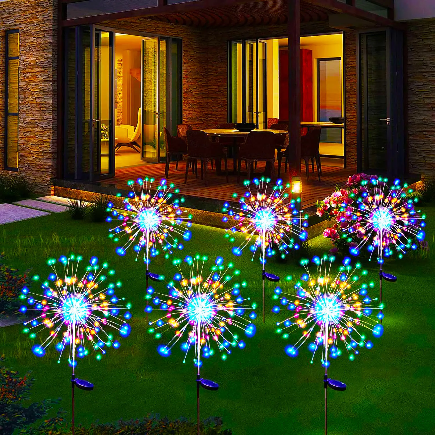 Solar Lights LED Solar Garden Lights Outdoor Waterproof Solar Firework Lights DIY Ground Lamp Lawn Yard Path Patio