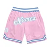 Custom Light Pink Authentic Basketball Shorts 3D Printed Men Shorts Name Mumber Quick Drying Beach Shorts 6