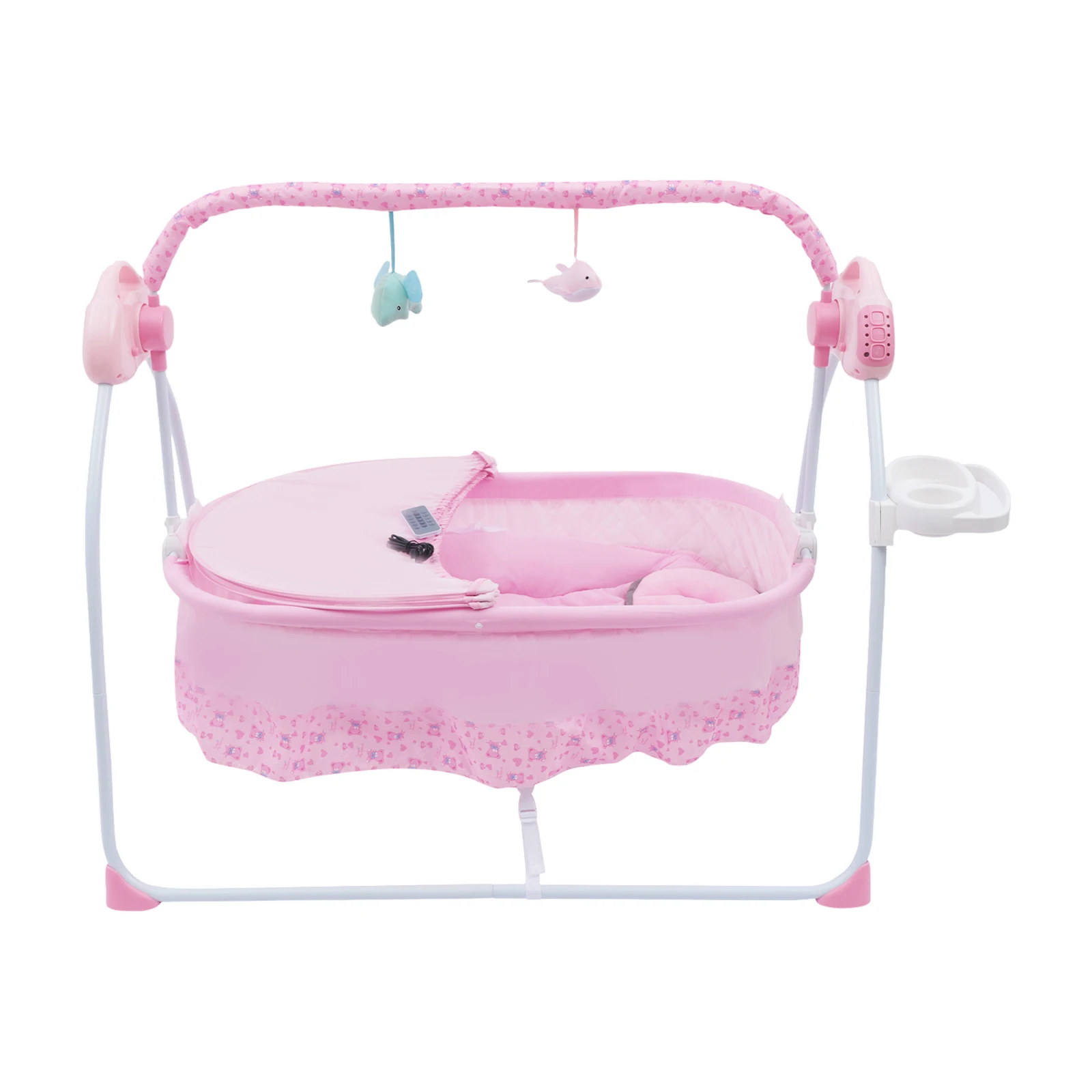 Electric Baby Crib Cradle, 0-18 MonthsInfant Bed Auto Swing with Music, 25KG/55LBS Capacity, Foldable Baby Bassinet, Pink S4ed295914e074e0287797aebe8bdcf73V