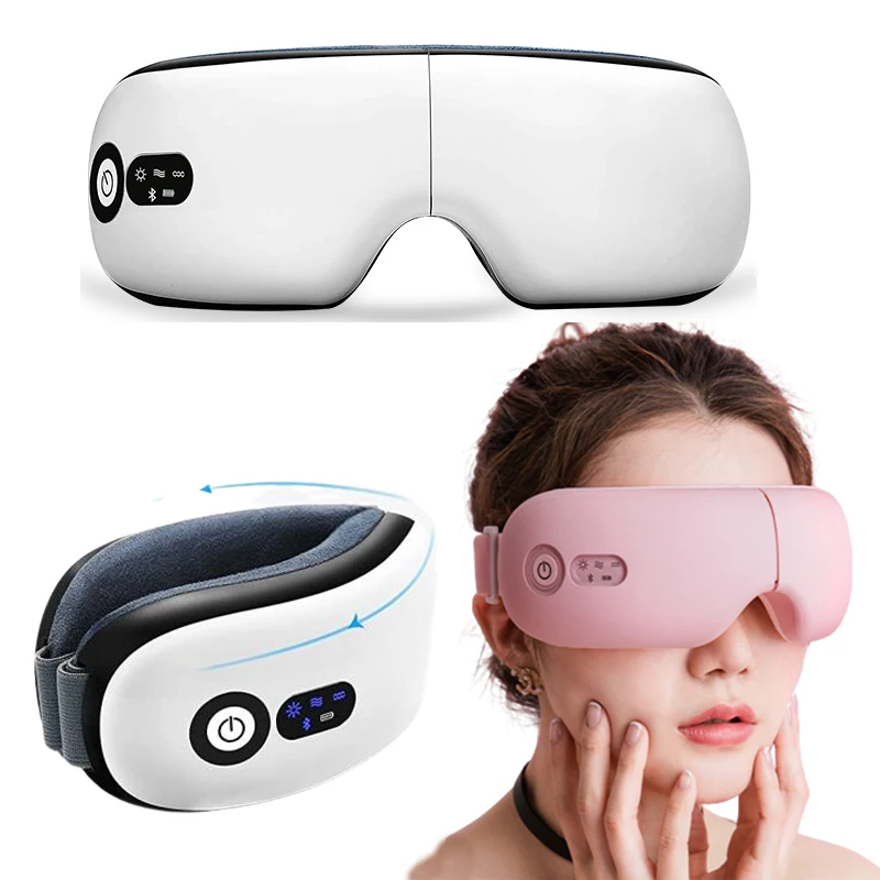 

6D Electric Smart Air Bag Eye Massager Airbag Air Press Eye Care Hot Compres Heated Vibration Bluetooth Music Sleep Mask Massage