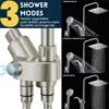 l8'' High Pressure Rain/Rainfall Shower Head,5 Settings Adjustable Handheld Showers,with 15" Height Adjustable Slide 3
