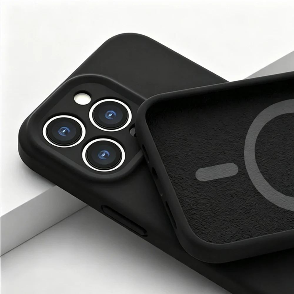 Magnetic Liquid Silicone Case with Magsafe and Precision Lens Cutout