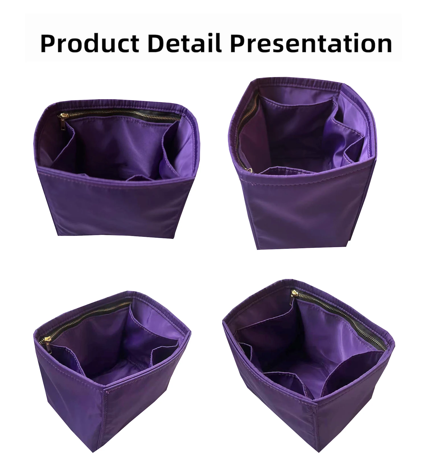 HKERUI Purse Organizer Picotin 18 22 26 Insert Bags Organizer Makeup Handbag Inner Purse Portable base shaper Premium Nylon