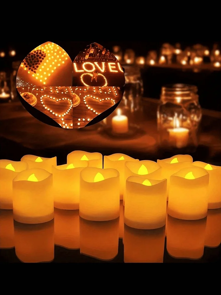 Flickering LED Ivory Electronic Candle, Flameless Tealight Candle, Battery Operated LED Tealight Candle, Ideal for Weddings, Tab - Image 6