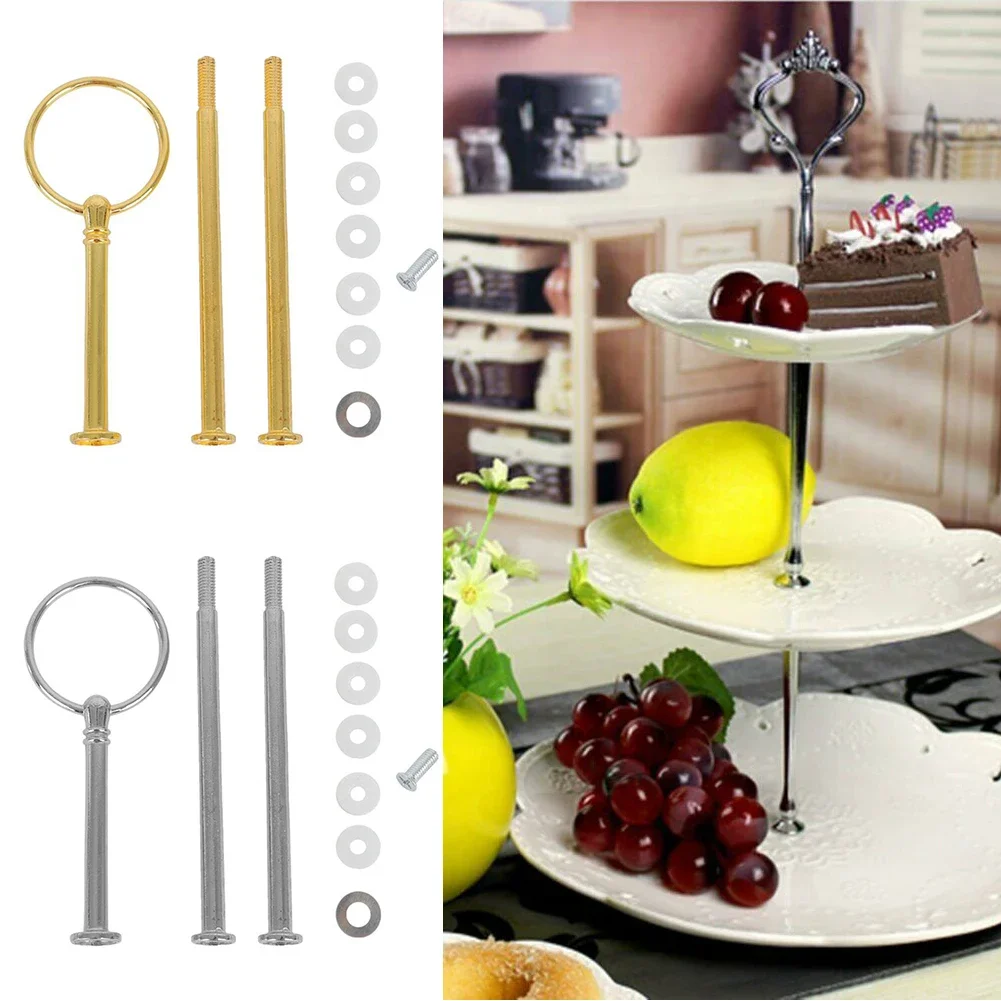 Handle Cake Stand Party 3 Tier Tray Accessories Wedding Baking Zinc Alloy Cupcake Plate Durable Fitting Handle cake stand