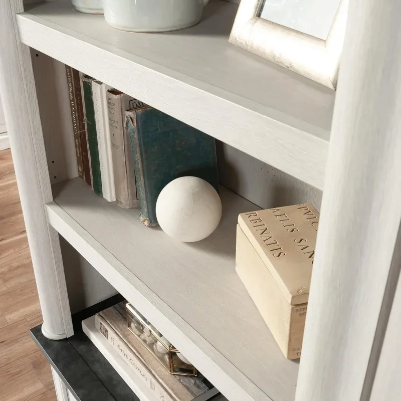 Sauder Palladia 5-Shelf Library Bookcase/Book Shelf, Glacier Oak Finish