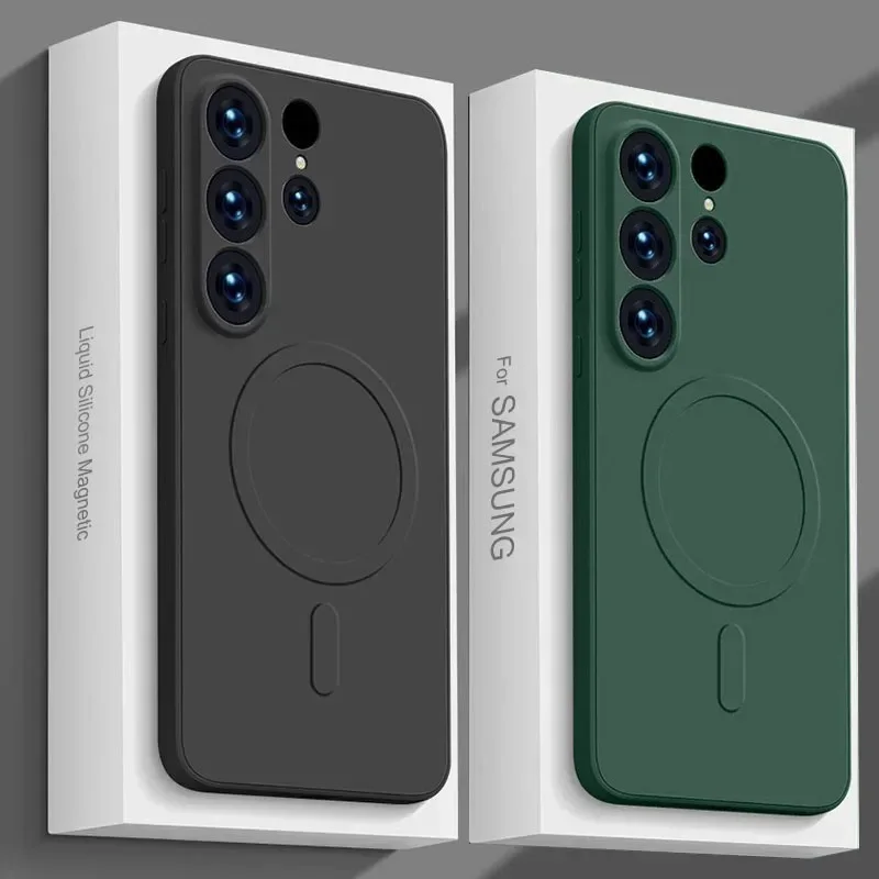 MagSafe Magnetic Luxury Liquid Silicone Shockproof Case with Wireless Charging Capability