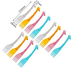 12-Piece Cartoon Giraffe Snack Toothpick Set - Fun Tableware Food Picks (MULTI)