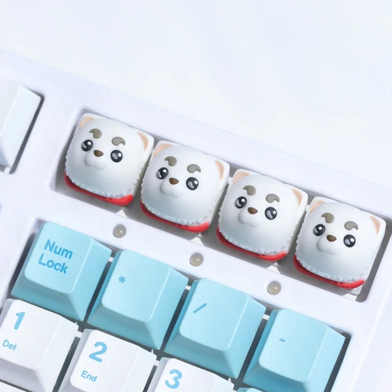 GINTAMA 귀여운 Sadaharu 키 캡 수지 계층화 된 드립 젤 크로스 스위치 애니메이션 주변 장치 기계식 키보드 액세서리 용 키 캡