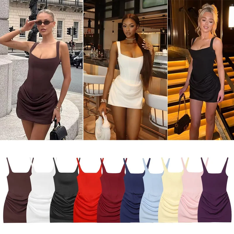 Women' Dress Sexy Sleeveless Bodycon Mini with Straps Elegant and...