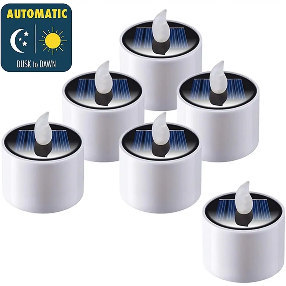 

Solar Tea Lights LED Candle Light Outdoor Waterproof Energy Electronic Flickering Solar Lamp Garden Halloween Home Decor