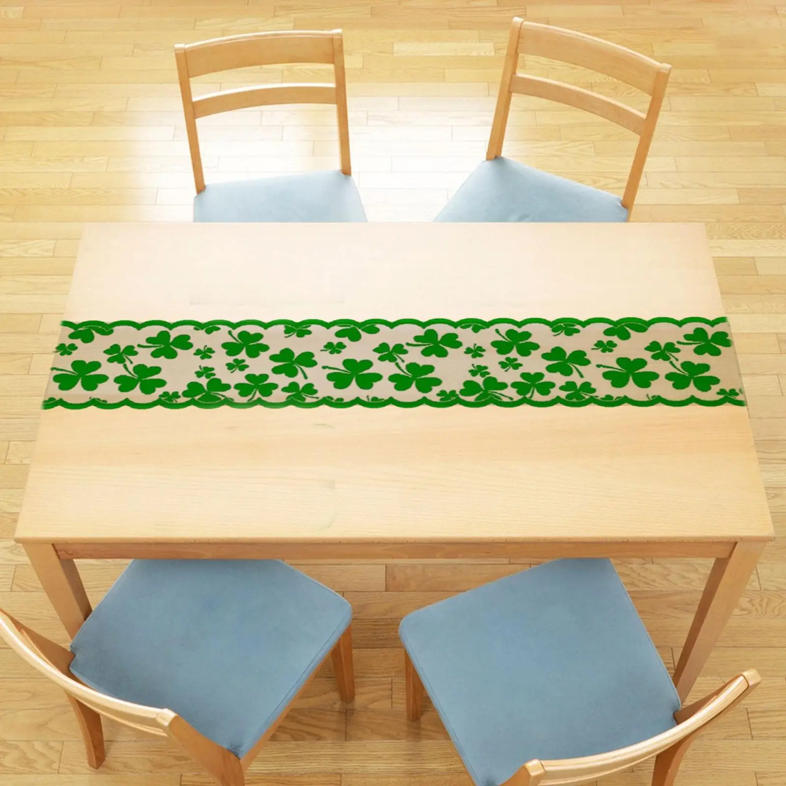 

ST Patricks Day Decor Durable Lace Rectangular Tabletop Runner Green Festival for Holiday Dinner Kitchen Home Hotel Dining Table